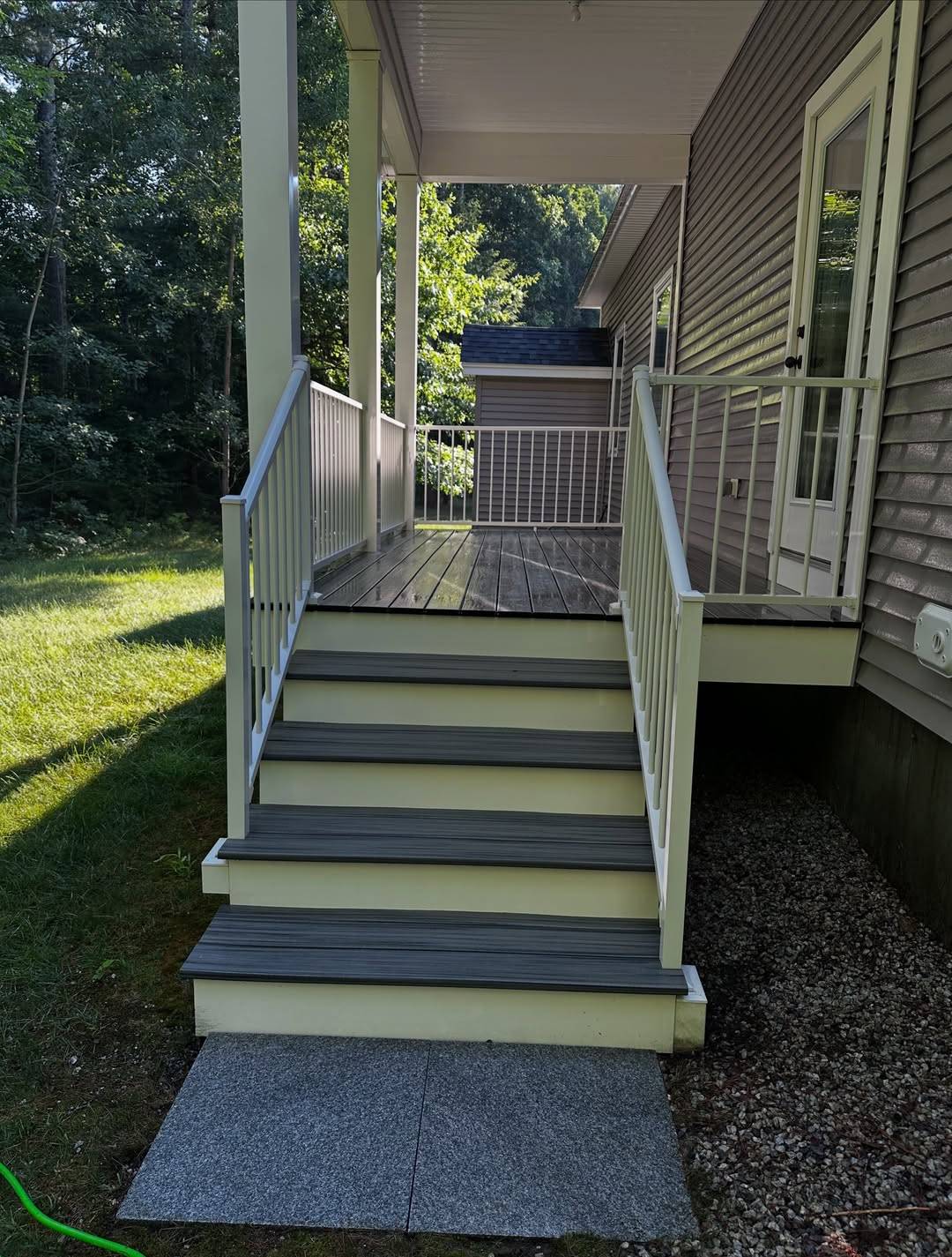 After: The same stairs, clean down to the grain