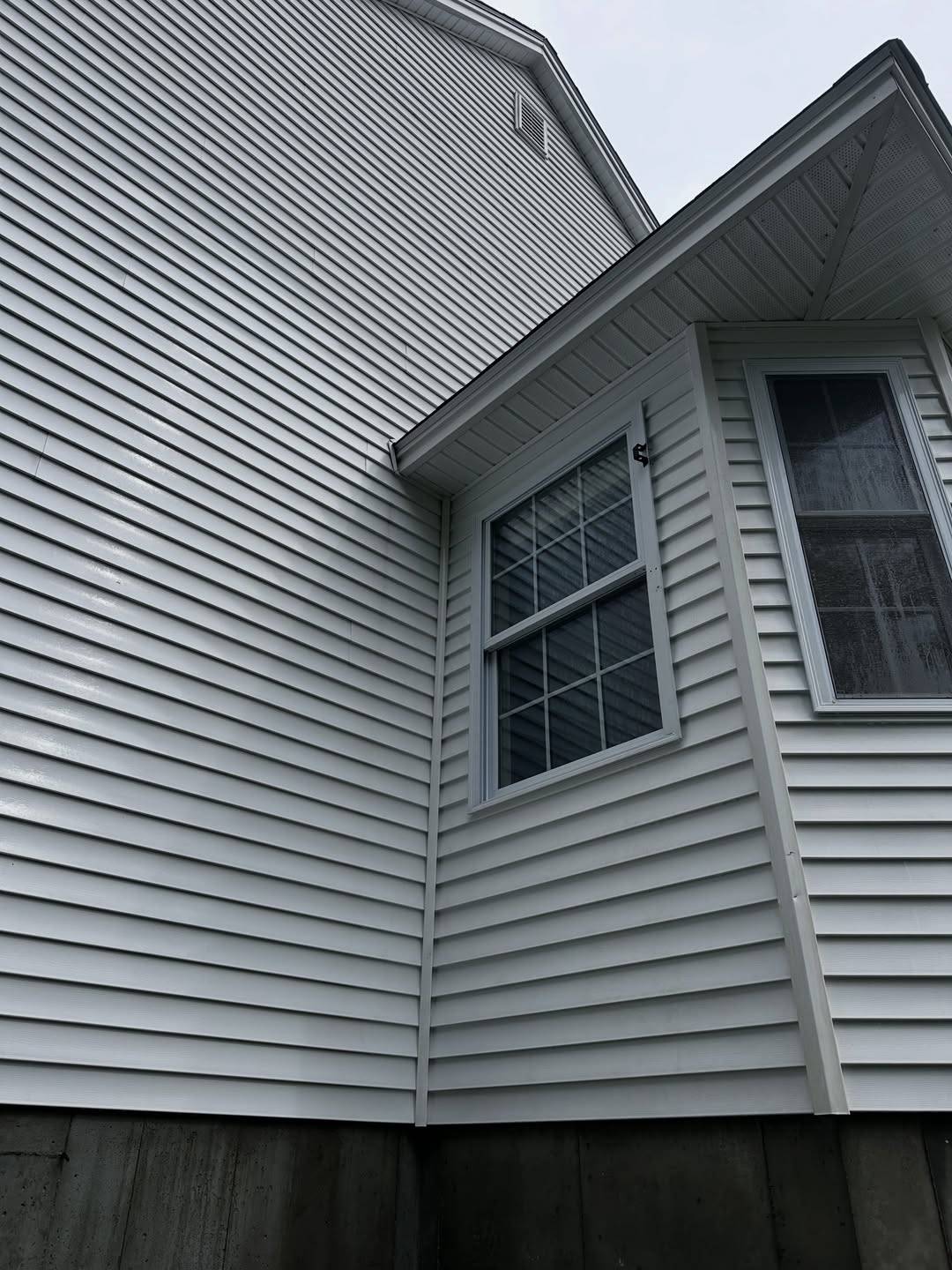 After: The same corner after washing, streaks gone