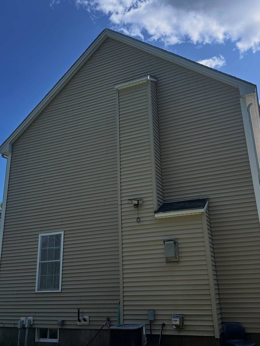 After: The same gable wall, clean and even
